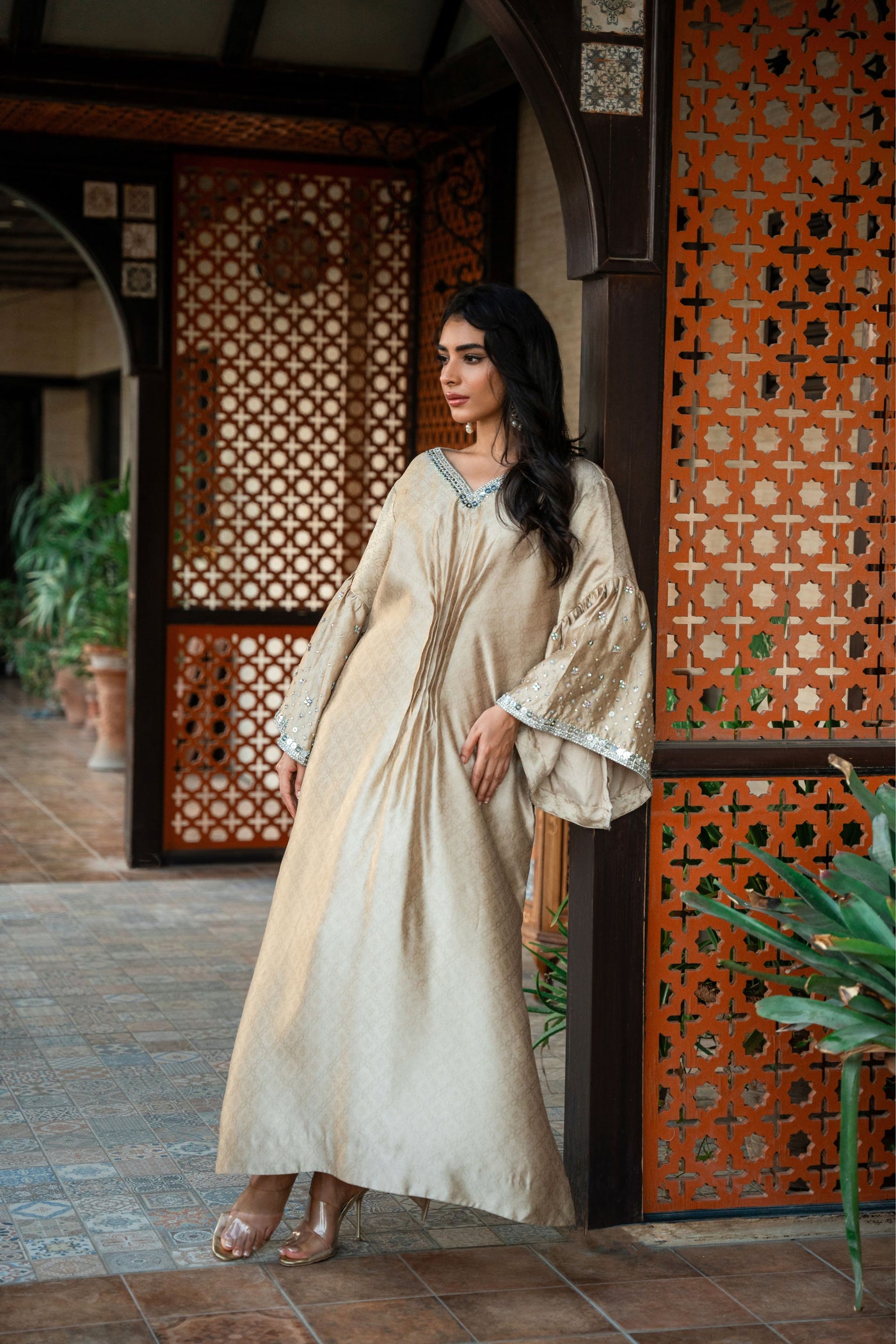 Sitara Beige Kaftan — 1