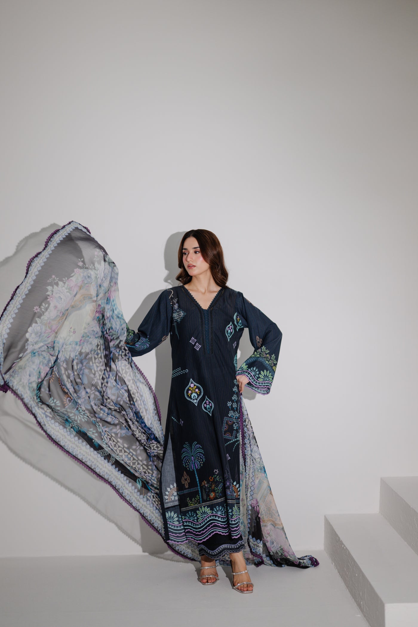 CHARCOAL BLACK DUPATTA — 2