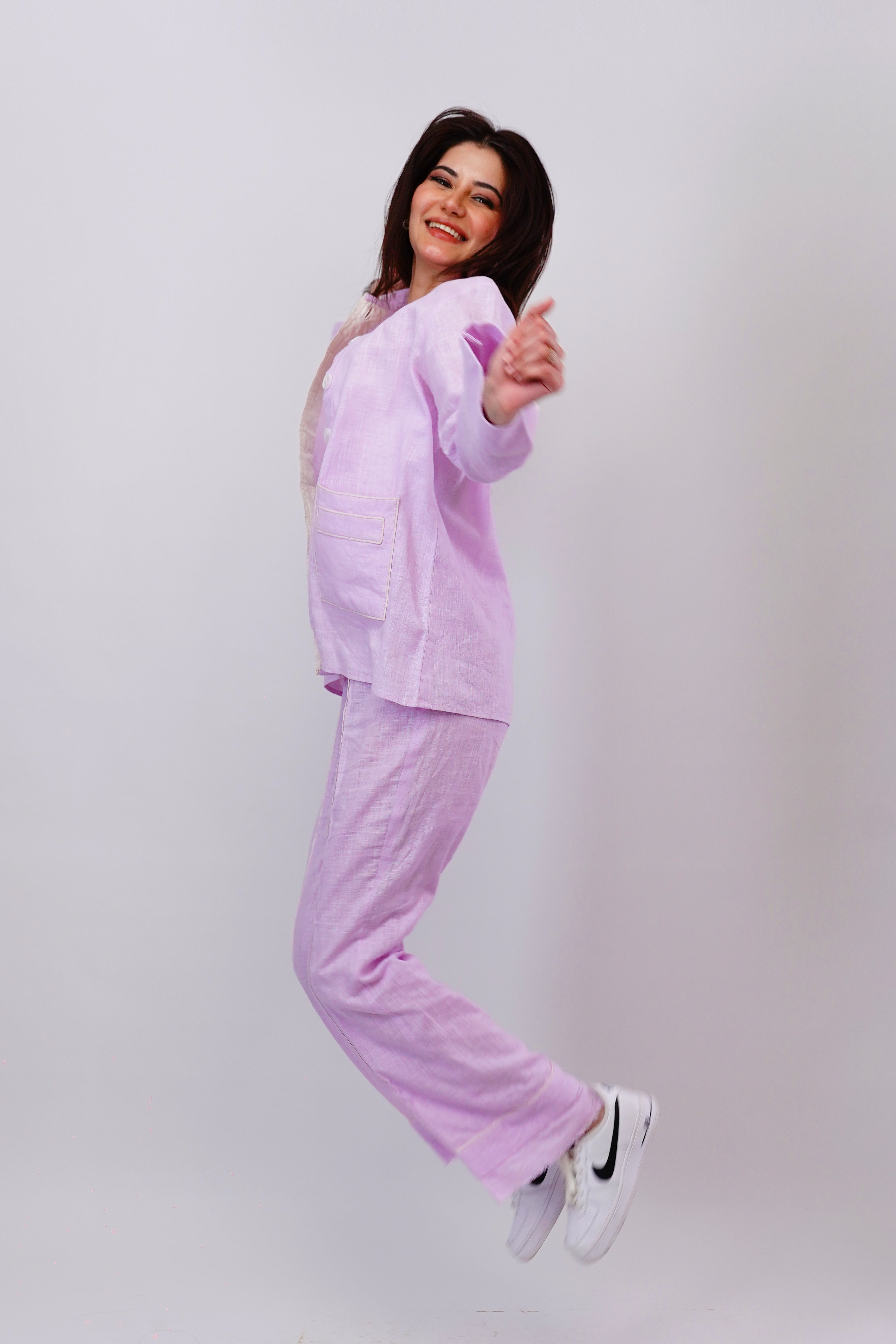 Lilac Piped Set
