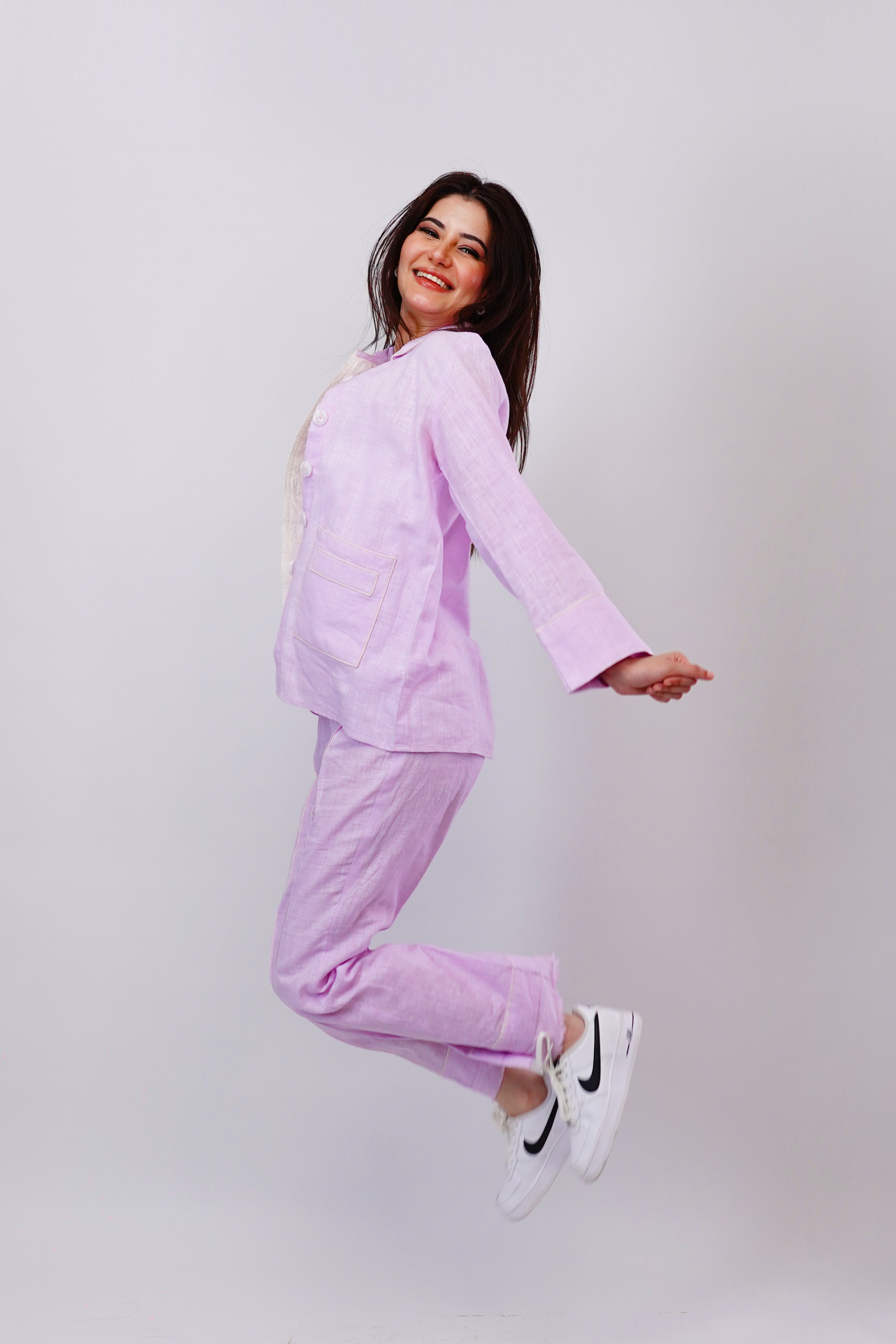 Lilac Piped Set