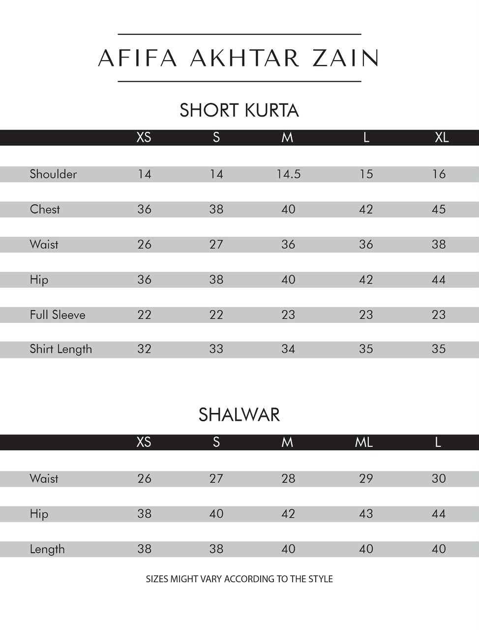 Size Chart