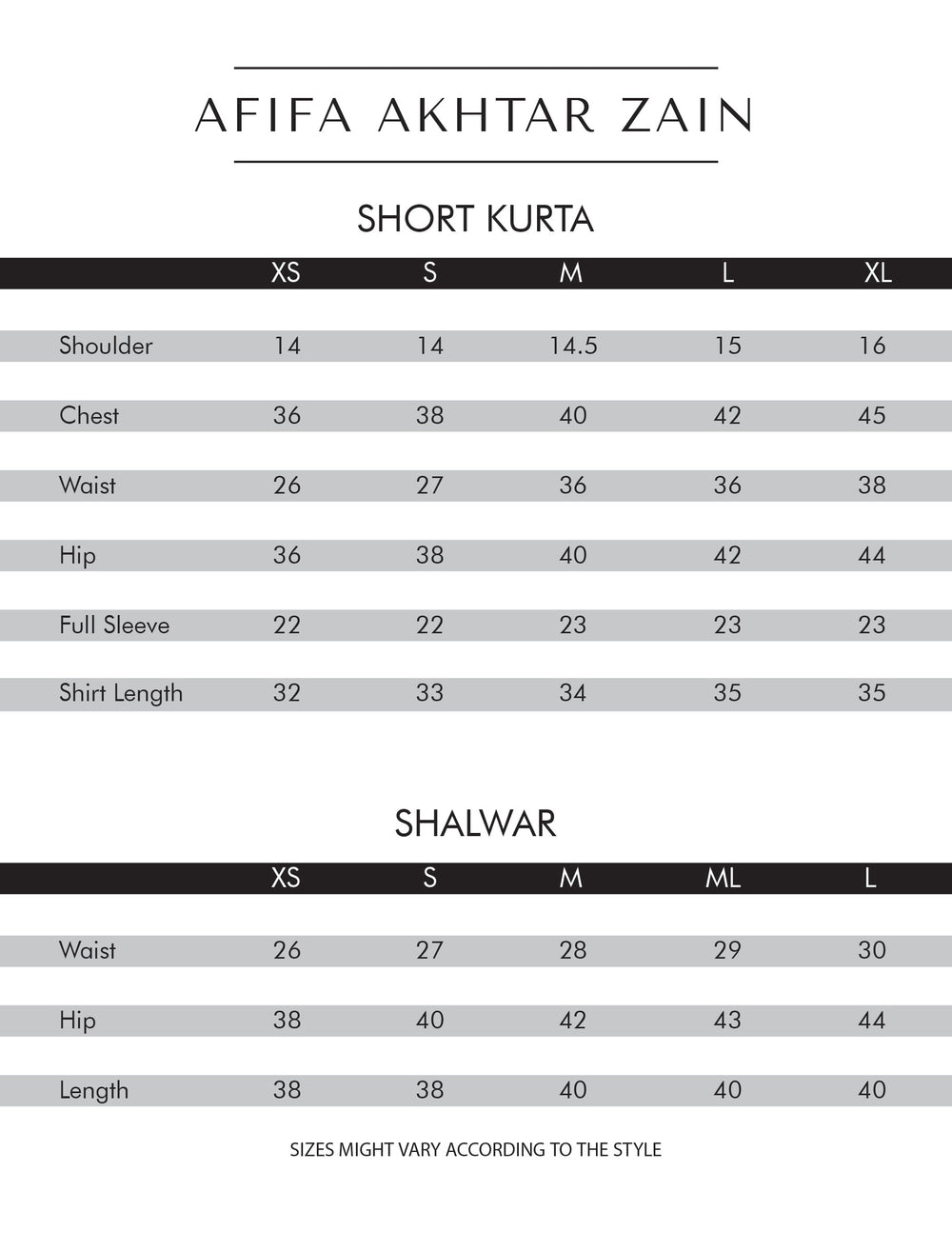 Size Chart